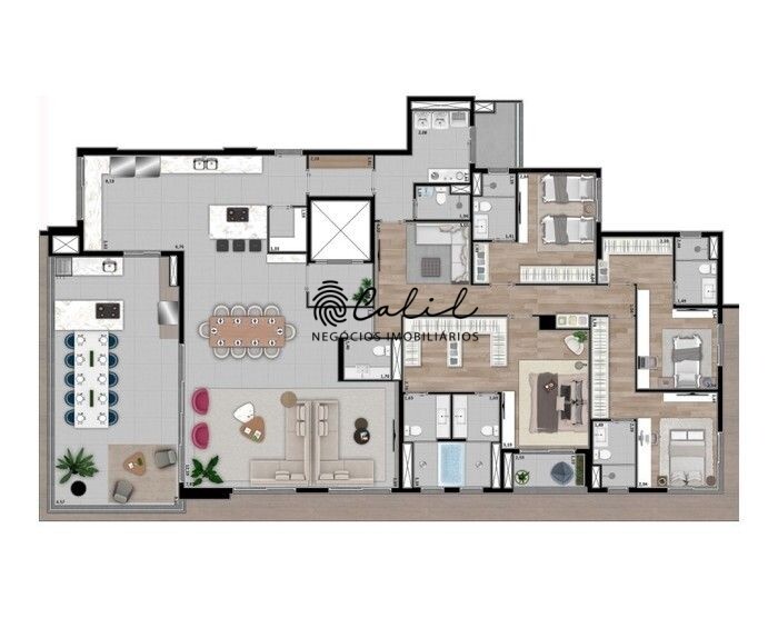 Apartamento à venda com 4 quartos, 299m² - Foto 1