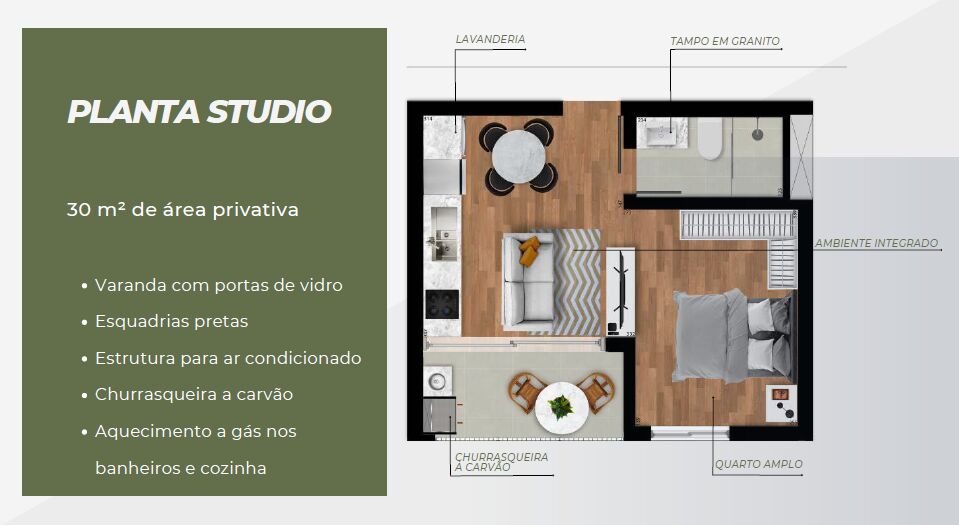 Apartamento à venda com 1 quarto, 30m² - Foto 4