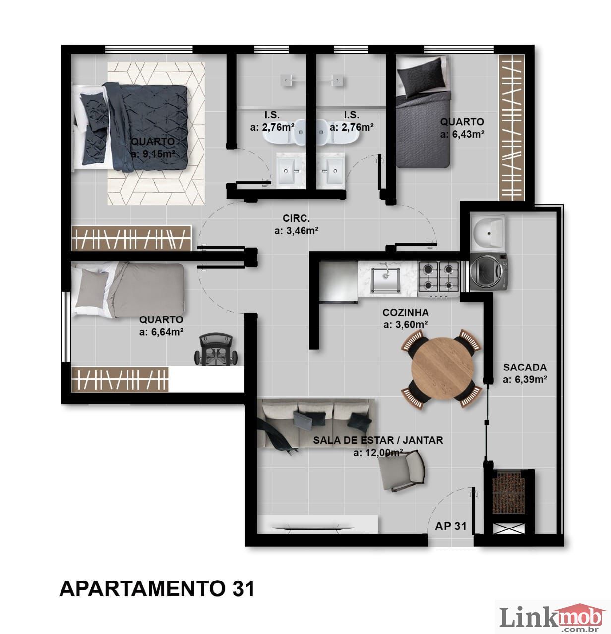 Apartamento à venda com 3 quartos, 62m² - Foto 19