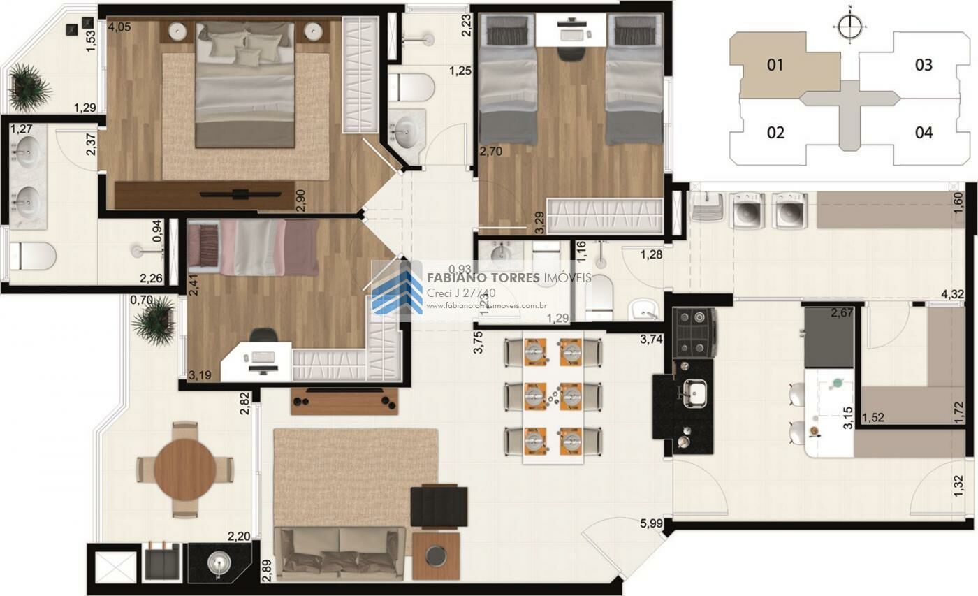 Cobertura à venda com 3 quartos, 208m² - Foto 4