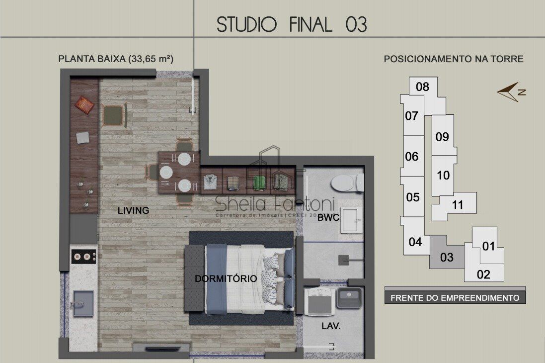 Flat de 1 quarto, 32m² no bairro Santa Terezinha, em Brusque | Eu Corretor