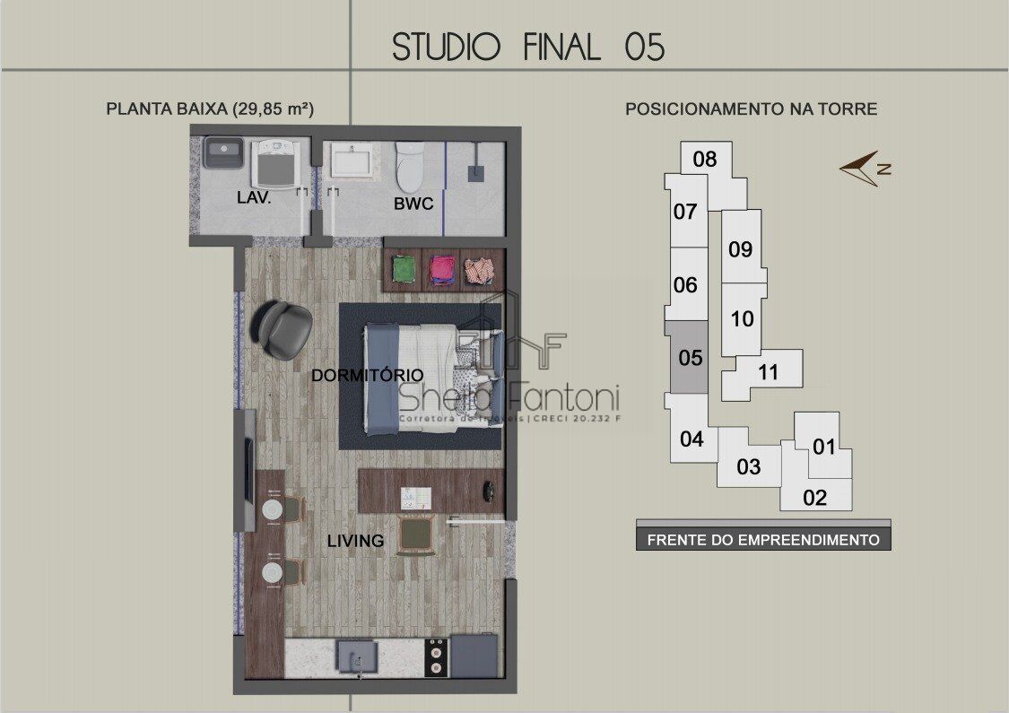 Flat de 1 quarto, 32m² no bairro Santa Terezinha, em Brusque | Eu Corretor