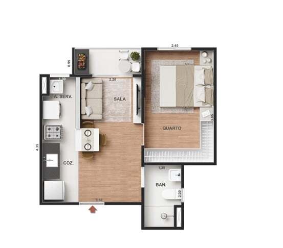 Apartamento à venda com 1 quarto, 30m² - Foto 15