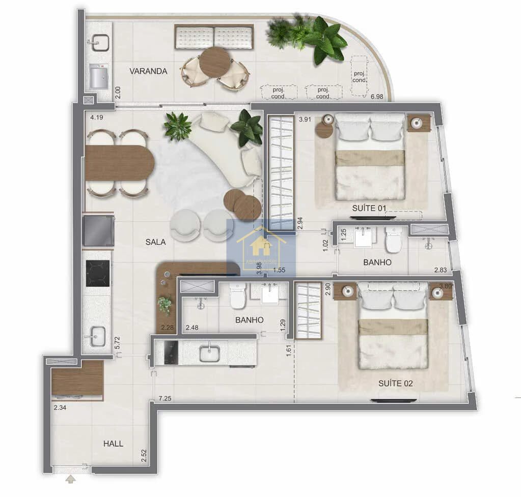 Apartamento à venda com 2 quartos, 75m² - Foto 14