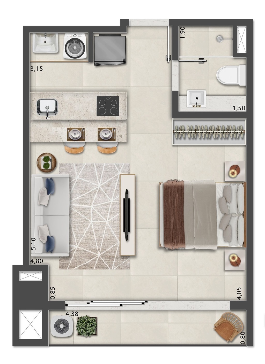 Apartamento à venda com 1 quarto, 36m² - Foto 47