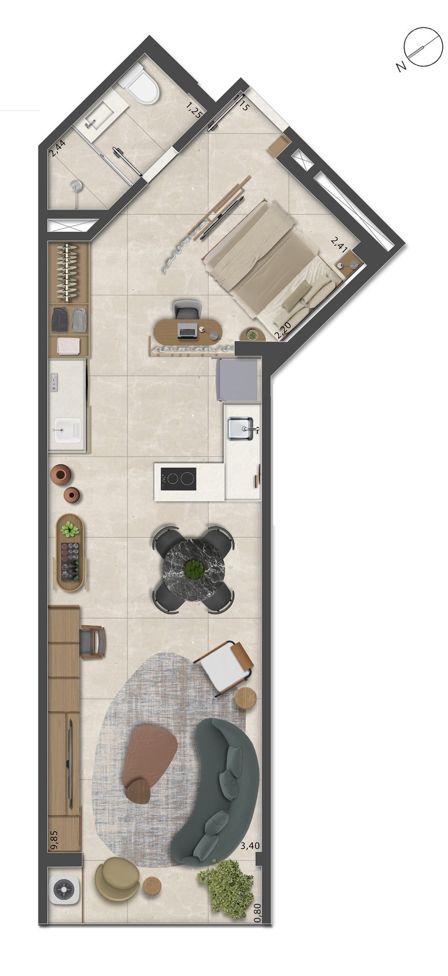 Apartamento à venda com 1 quarto, 36m² - Foto 56
