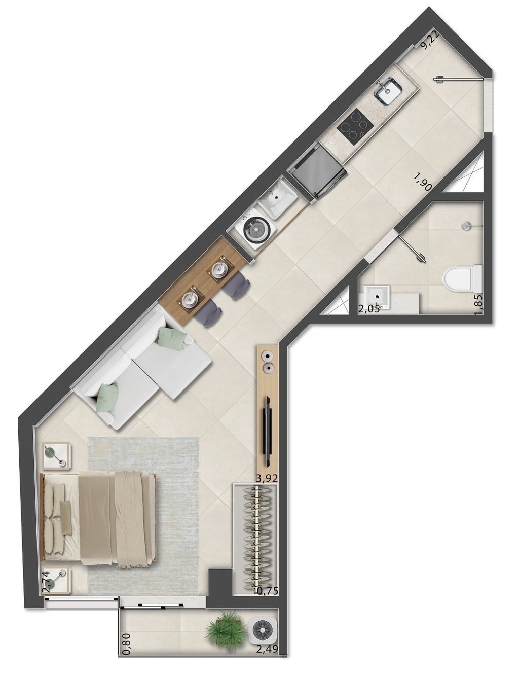 Apartamento à venda com 1 quarto, 36m² - Foto 50