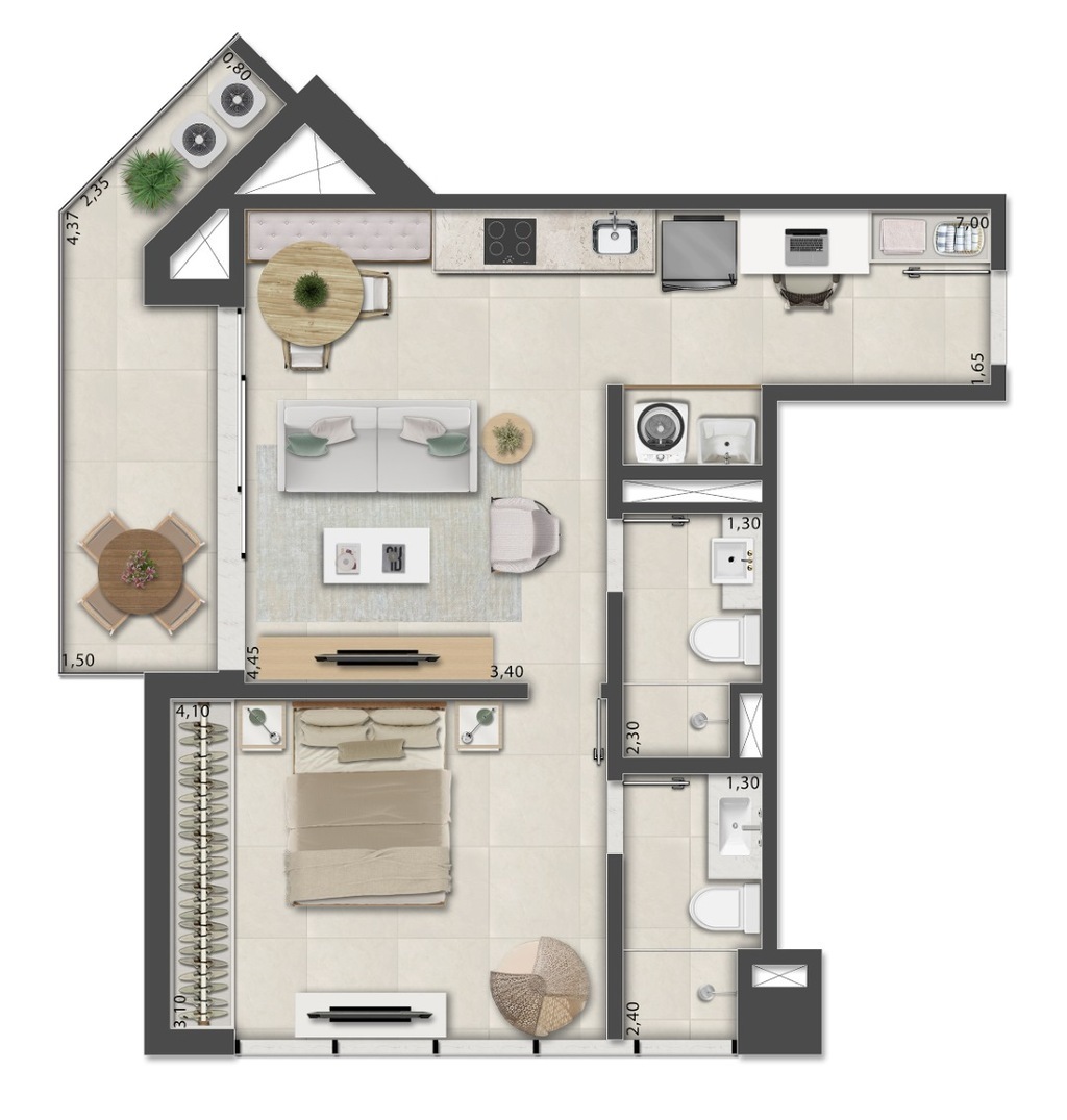Apartamento à venda com 1 quarto, 36m² - Foto 60