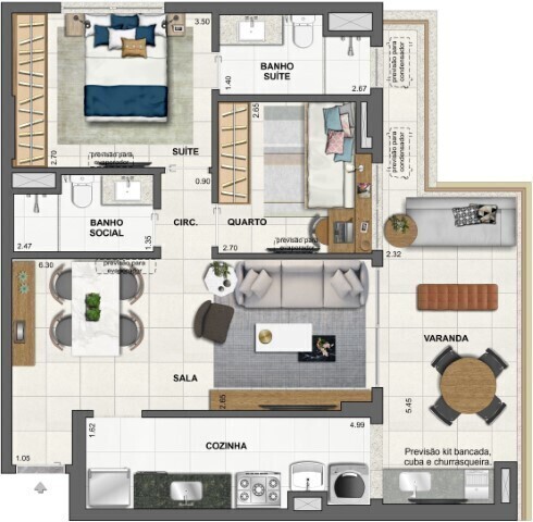 Apartamento à venda com 3 quartos, 139m² - Foto 53