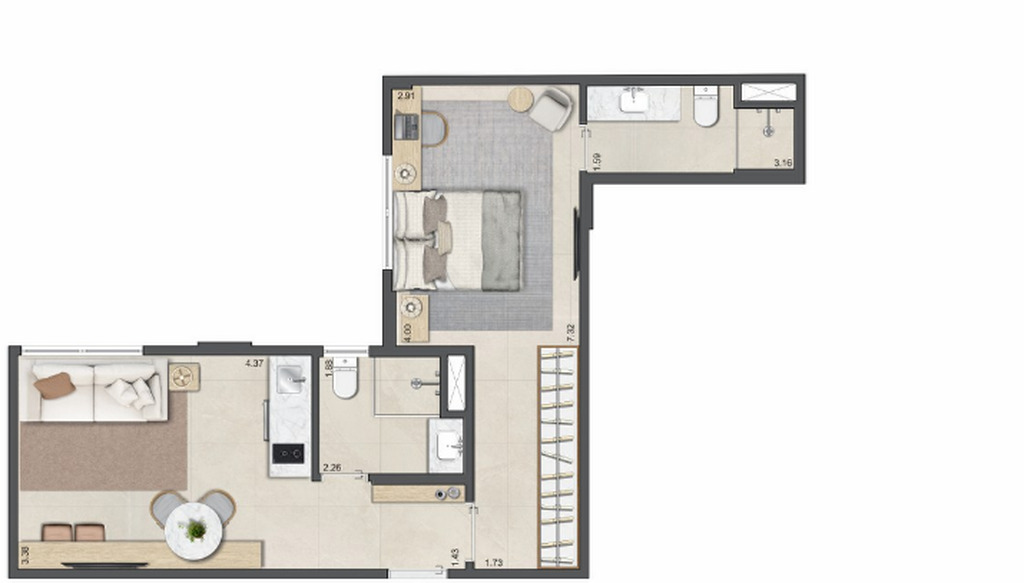 Apartamento, 2 quartos, 45 m² - Foto 33