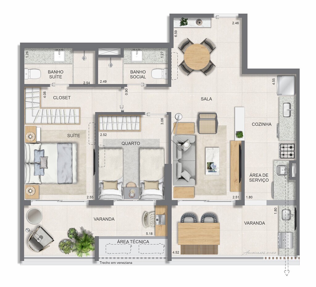 Apartamento à venda com 2 quartos, 77m² - Foto 40