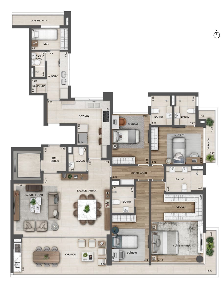 Apartamento à venda com 4 quartos, 231m² - Foto 50