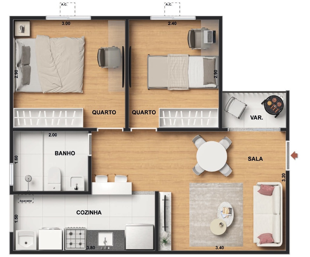 Apartamento à venda com 2 quartos, 44m² - Foto 15