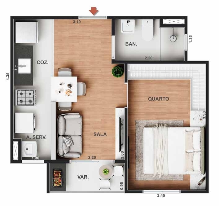 Apartamento à venda com 1 quarto, 30m² - Foto 16