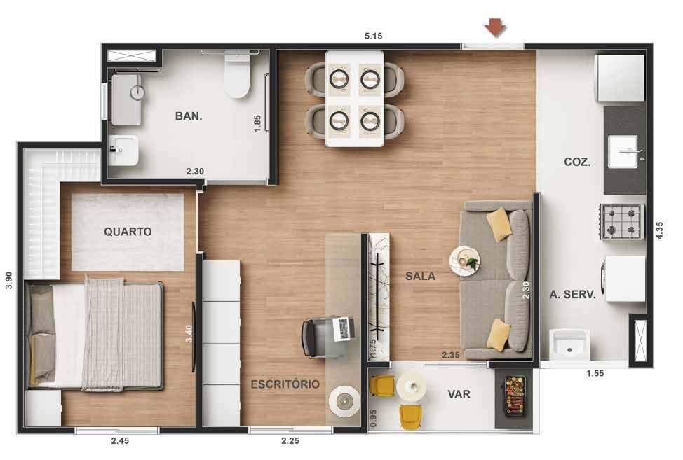 Apartamento à venda com 1 quarto, 30m² - Foto 19