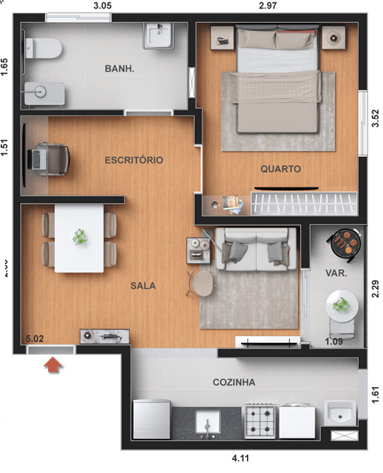 Apartamento à venda com 1 quarto, 31m² - Foto 13