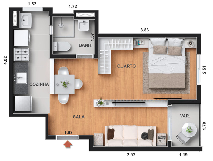 Apartamento à venda com 1 quarto, 31m² - Foto 11