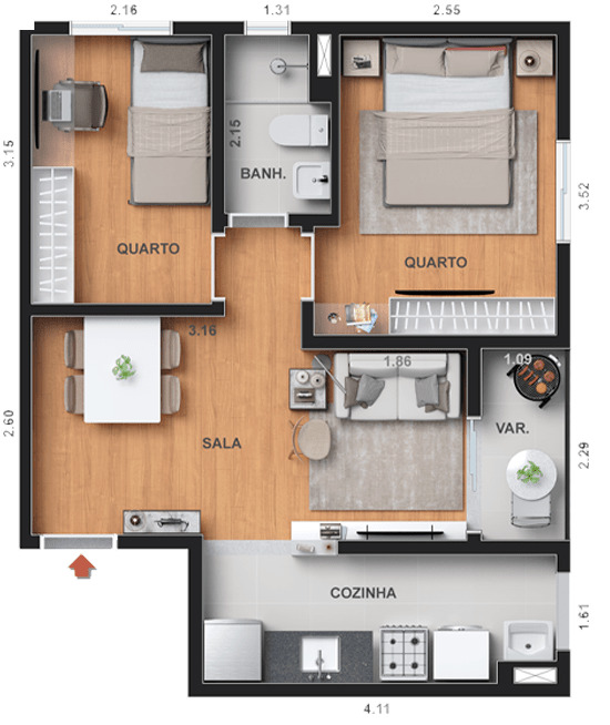 Apartamento à venda com 1 quarto, 31m² - Foto 15