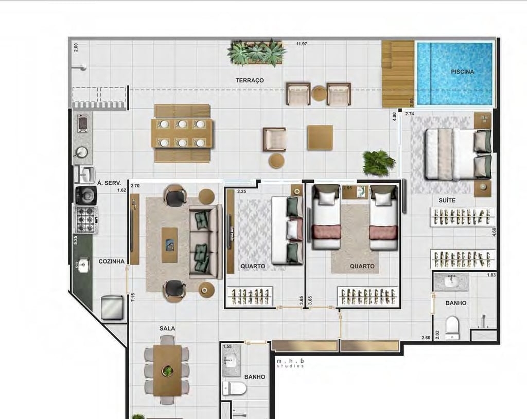 Apartamento à venda com 3 quartos, 195m² - Foto 13