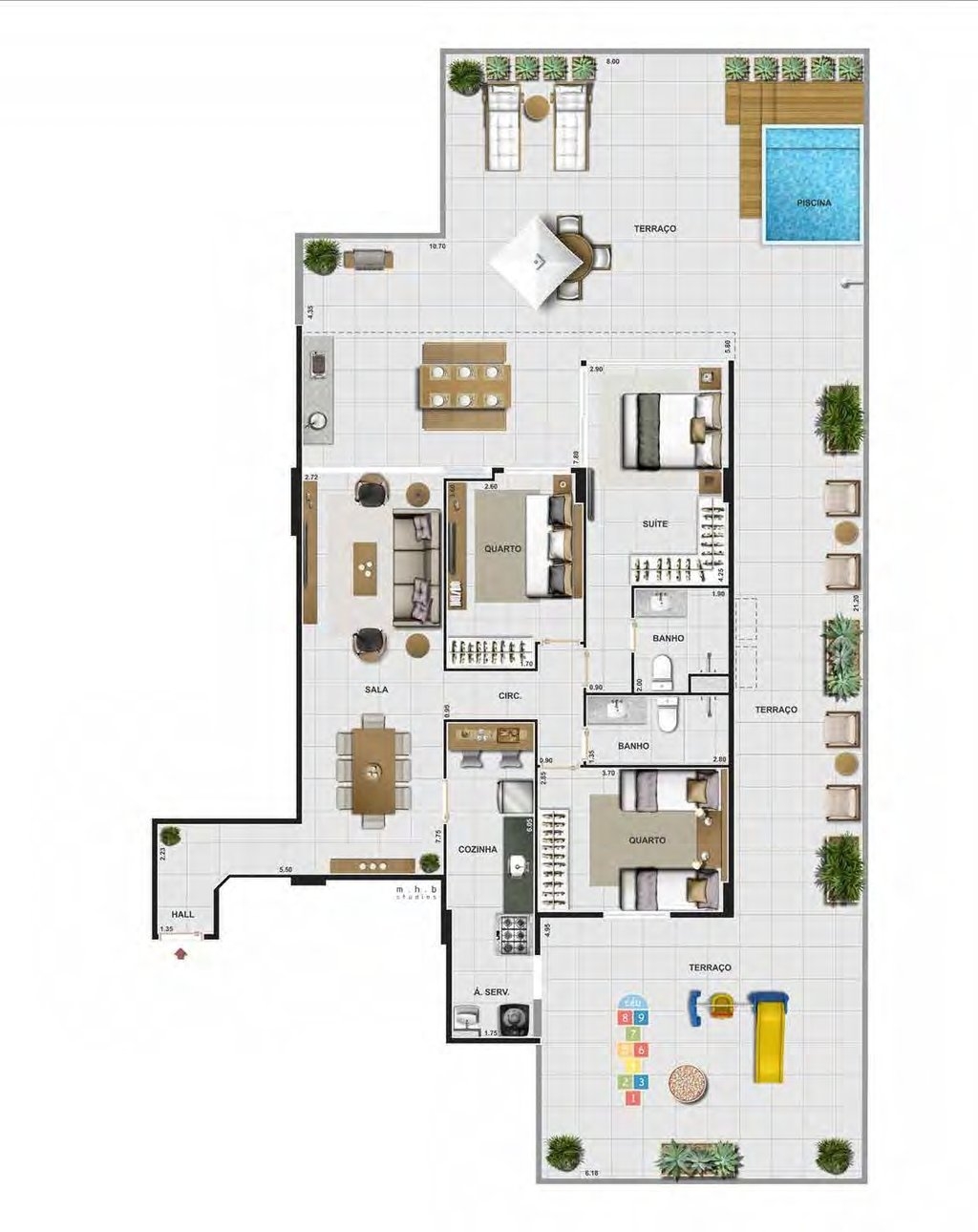 Apartamento à venda com 3 quartos, 195m² - Foto 14