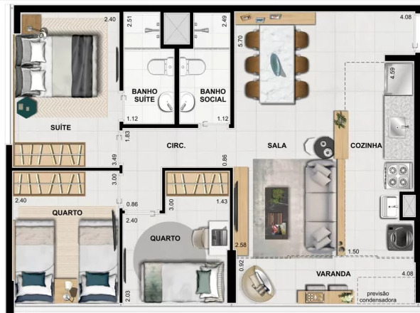 Apartamento à venda com 2 quartos, 56m² - Foto 40