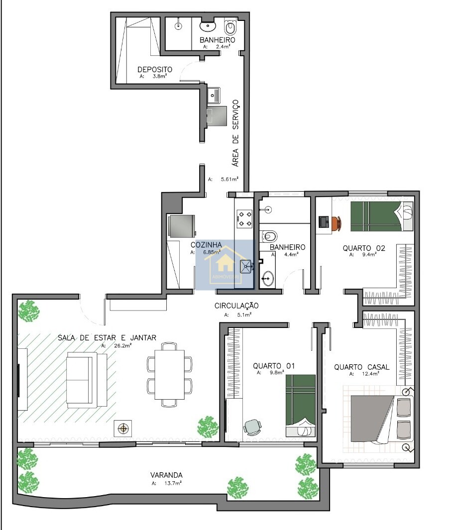 Apartamento à venda com 3 quartos, 120m² - Foto 19