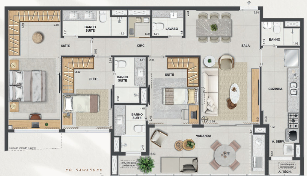 Apartamento, 3 quartos, 143 m² - Foto 50