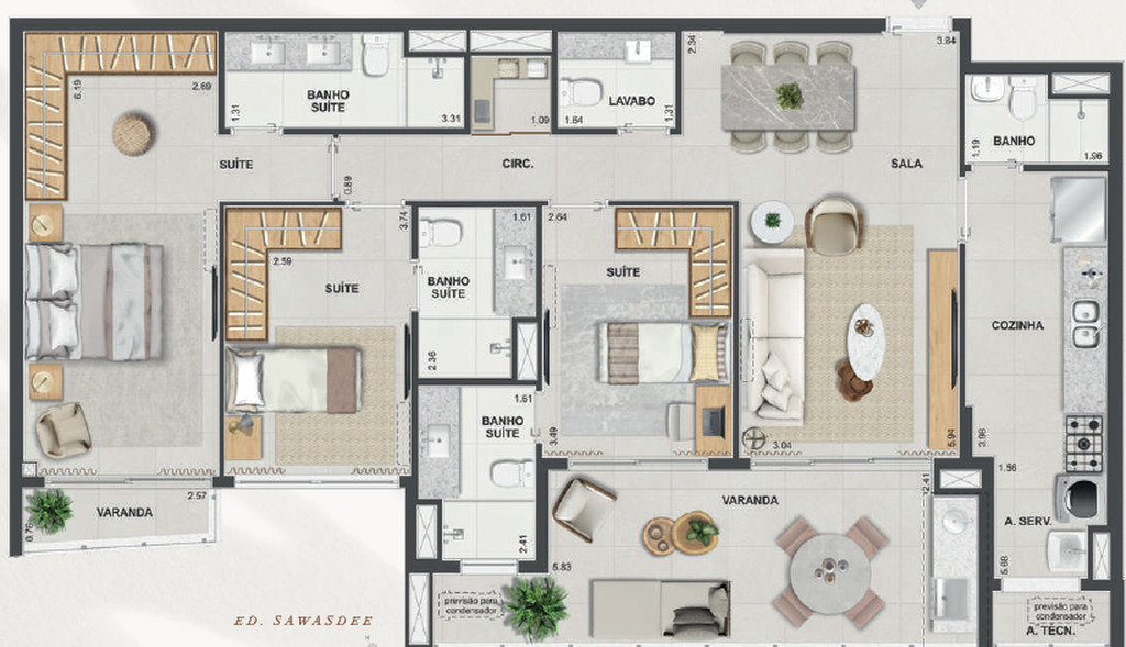 Apartamento, 3 quartos, 143 m² - Foto 51