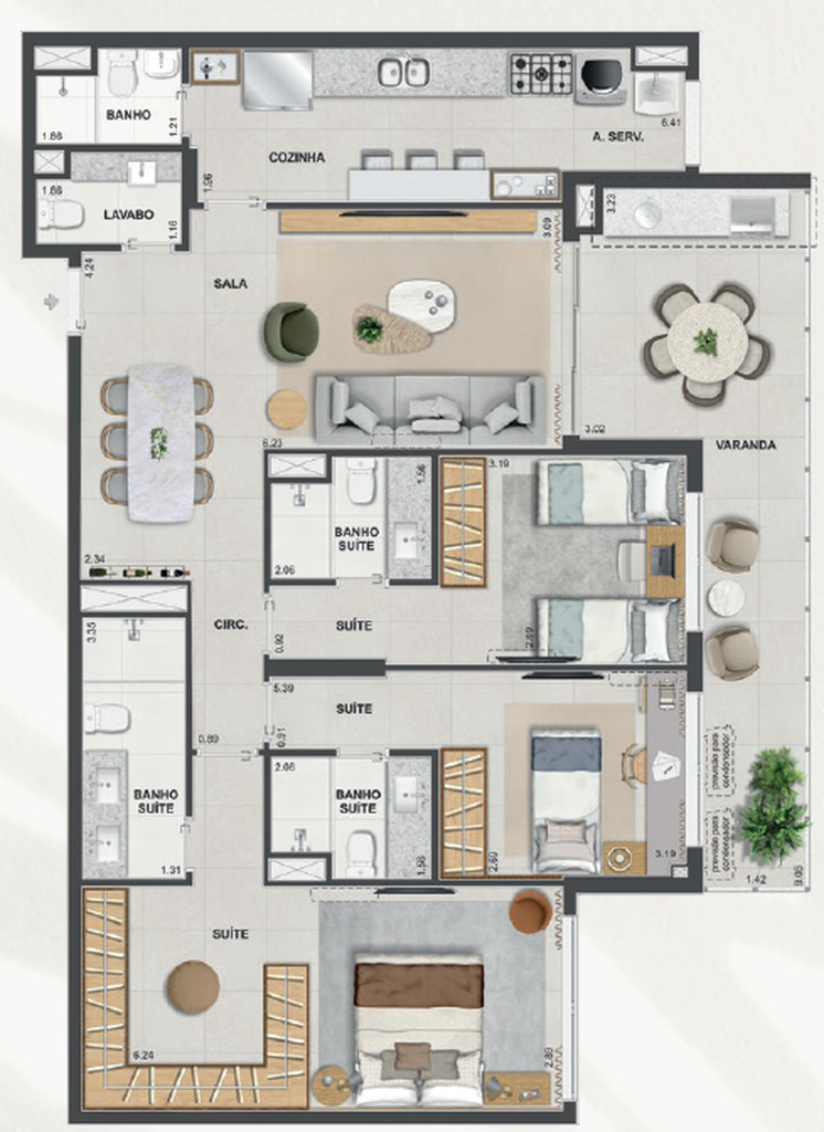 Apartamento, 3 quartos, 143 m² - Foto 52