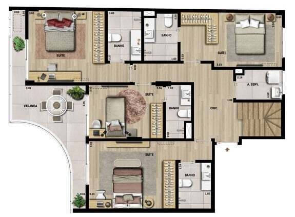 Apartamento à venda com 3 quartos, 133m² - Foto 40