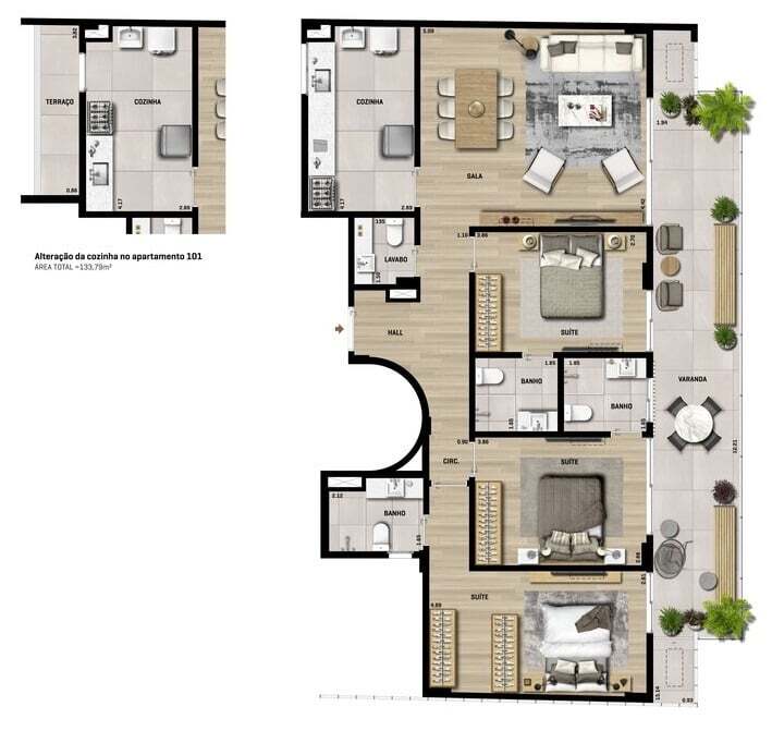 Apartamento à venda com 3 quartos, 133m² - Foto 36