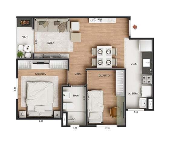 Apartamento à venda com 2 quartos, 42m² - Foto 16