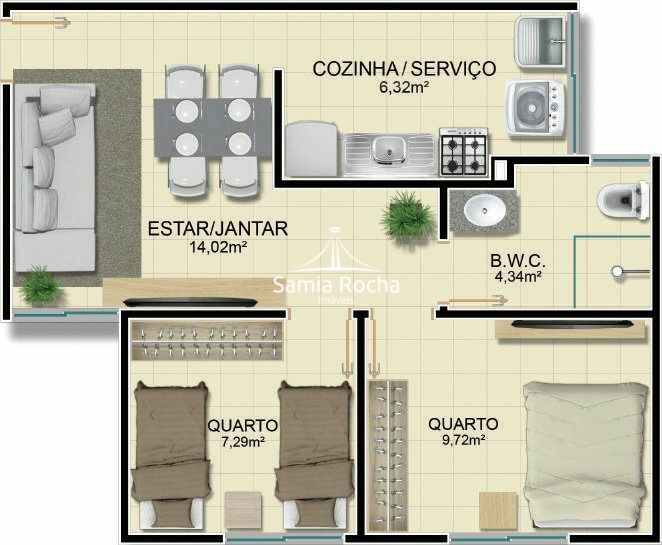 Apartamento à venda com 2 quartos, 48m² - Foto 7