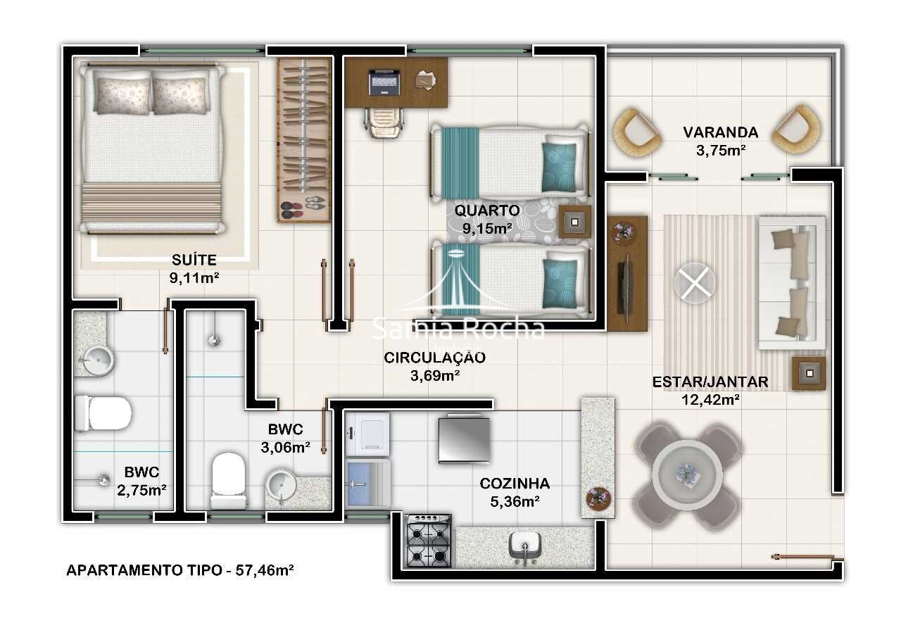 Apartamento à venda com 2 quartos, 57m² - Foto 20