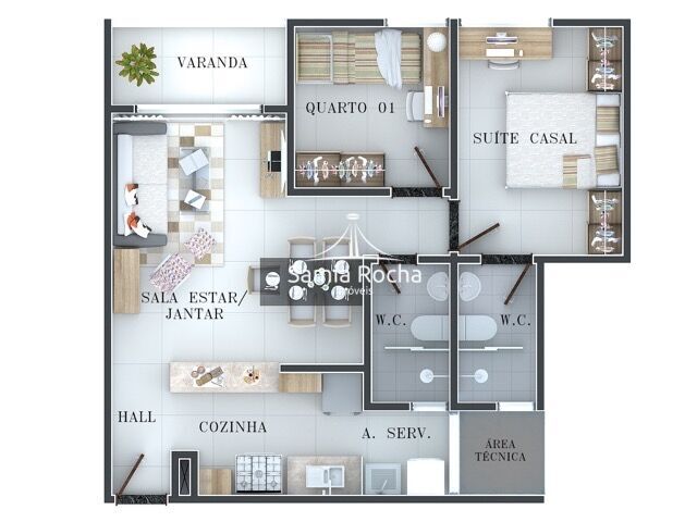 Apartamento à venda com 3 quartos, 63m² - Foto 6