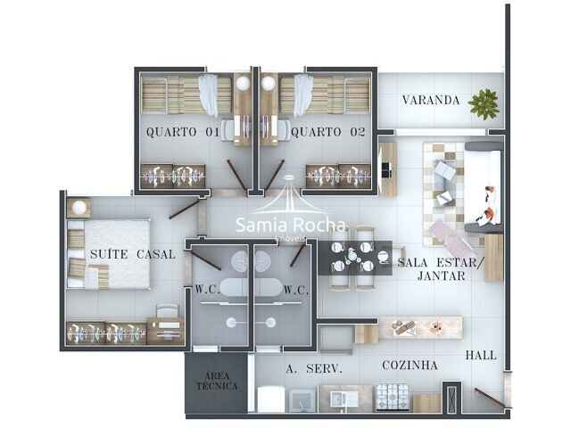 Apartamento à venda com 3 quartos, 63m² - Foto 7