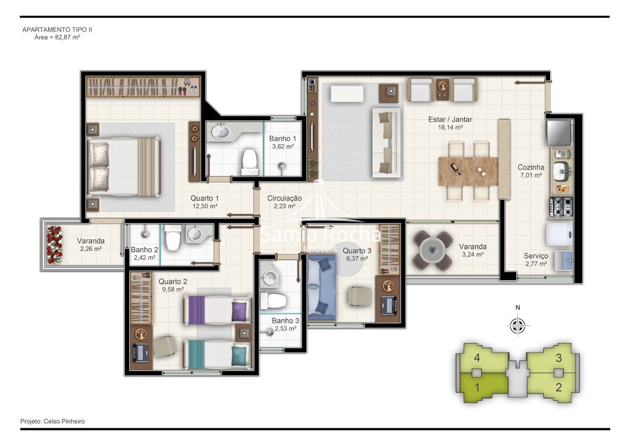 Apartamento à venda com 3 quartos, 68m² - Foto 9