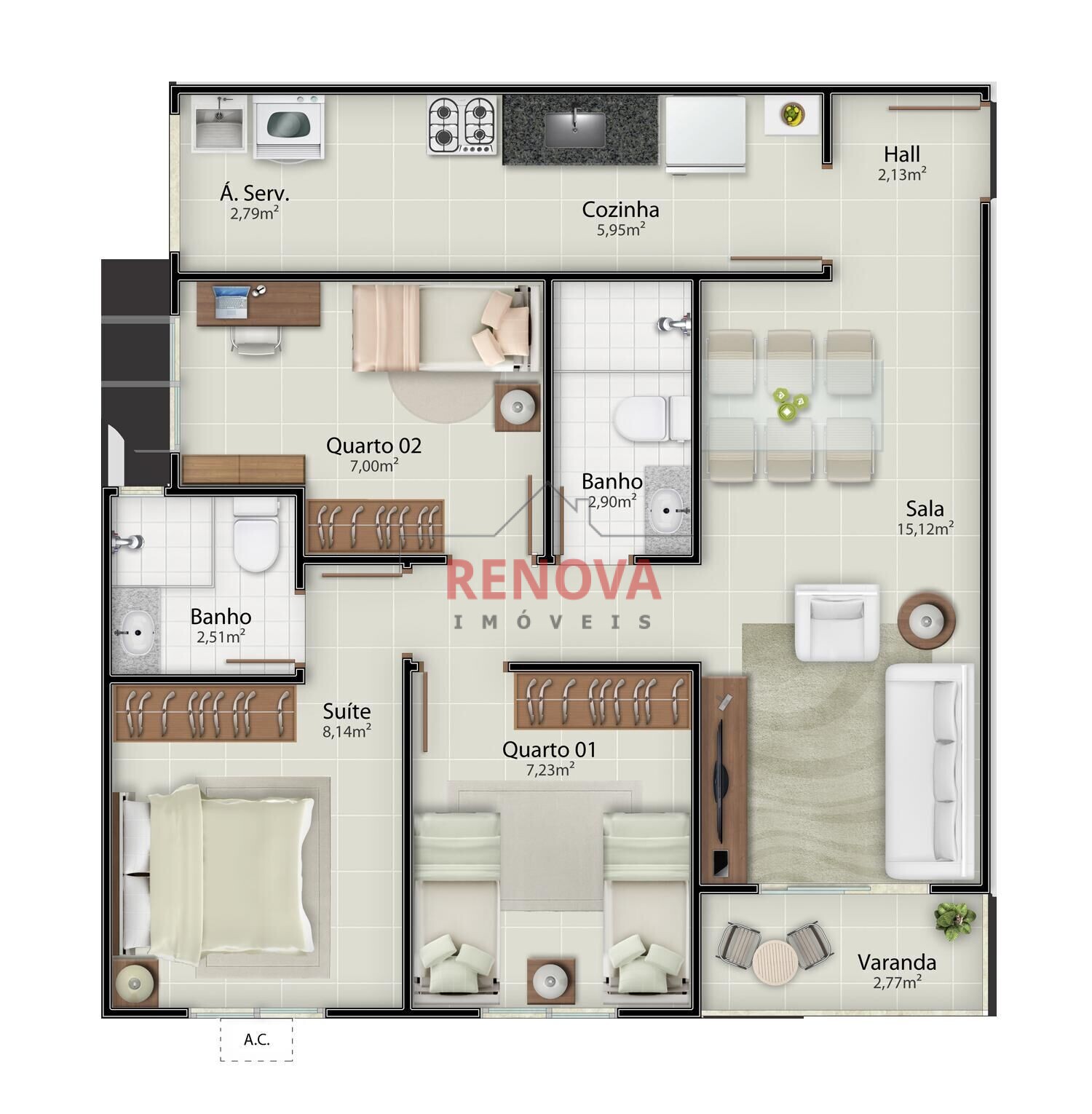 Apartamento à venda com 3 quartos, 65m² - Foto 8