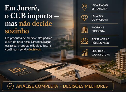 Entenda por que o CUB é importante na análise de imóveis. Em Jurerê, o CUB importa — mas não decide sozinho