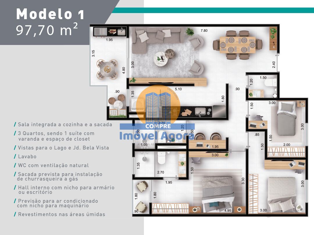 Apartamento, 3 quartos, 97 m² - Foto 13