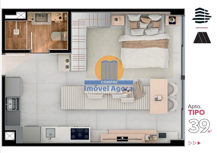 Apartamento, 1 quarto, 39 m² - Foto 5