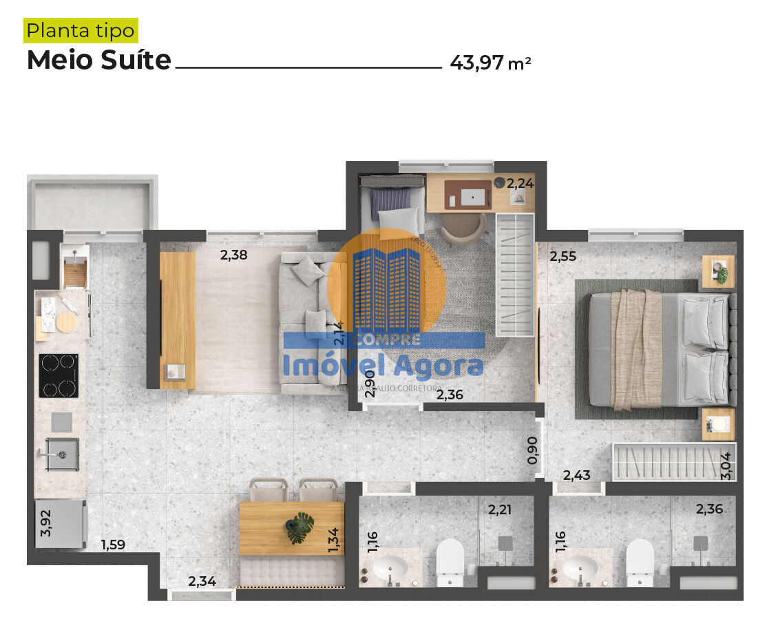 Apartamento, 2 quartos, 39 m² - Foto 12