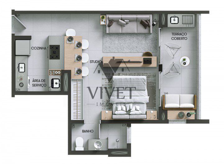 Apartamento à venda com 1 quarto, 48m² - Foto 16
