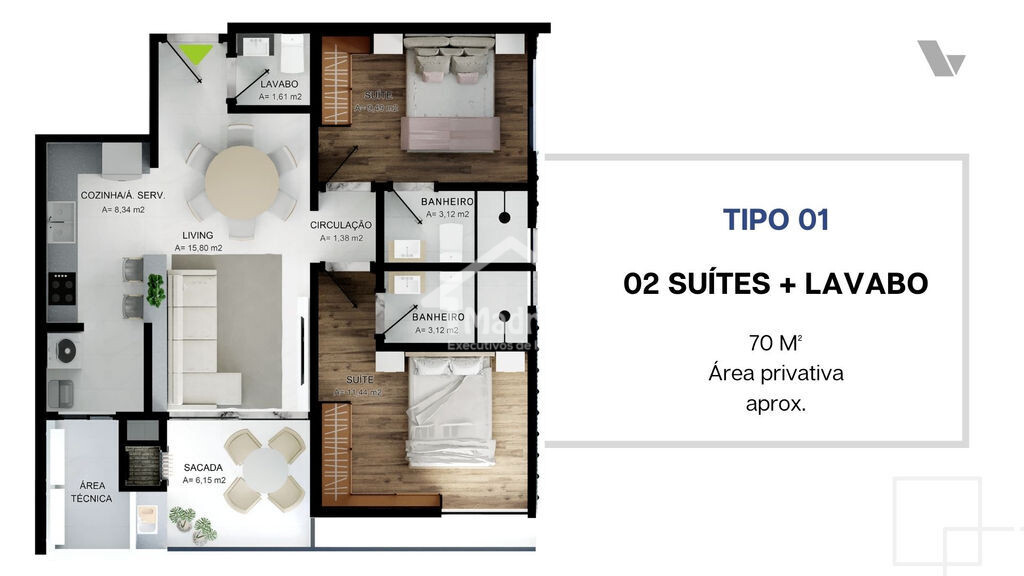 Apartamento à venda com 2 quartos, 70m² - Foto 16