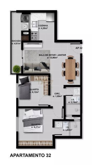 Apartamento à venda com 2 quartos, 54m² - Foto 24