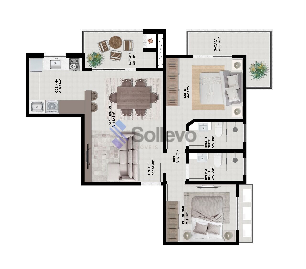 Apartamento à venda com 2 quartos, 60m² - Foto 8