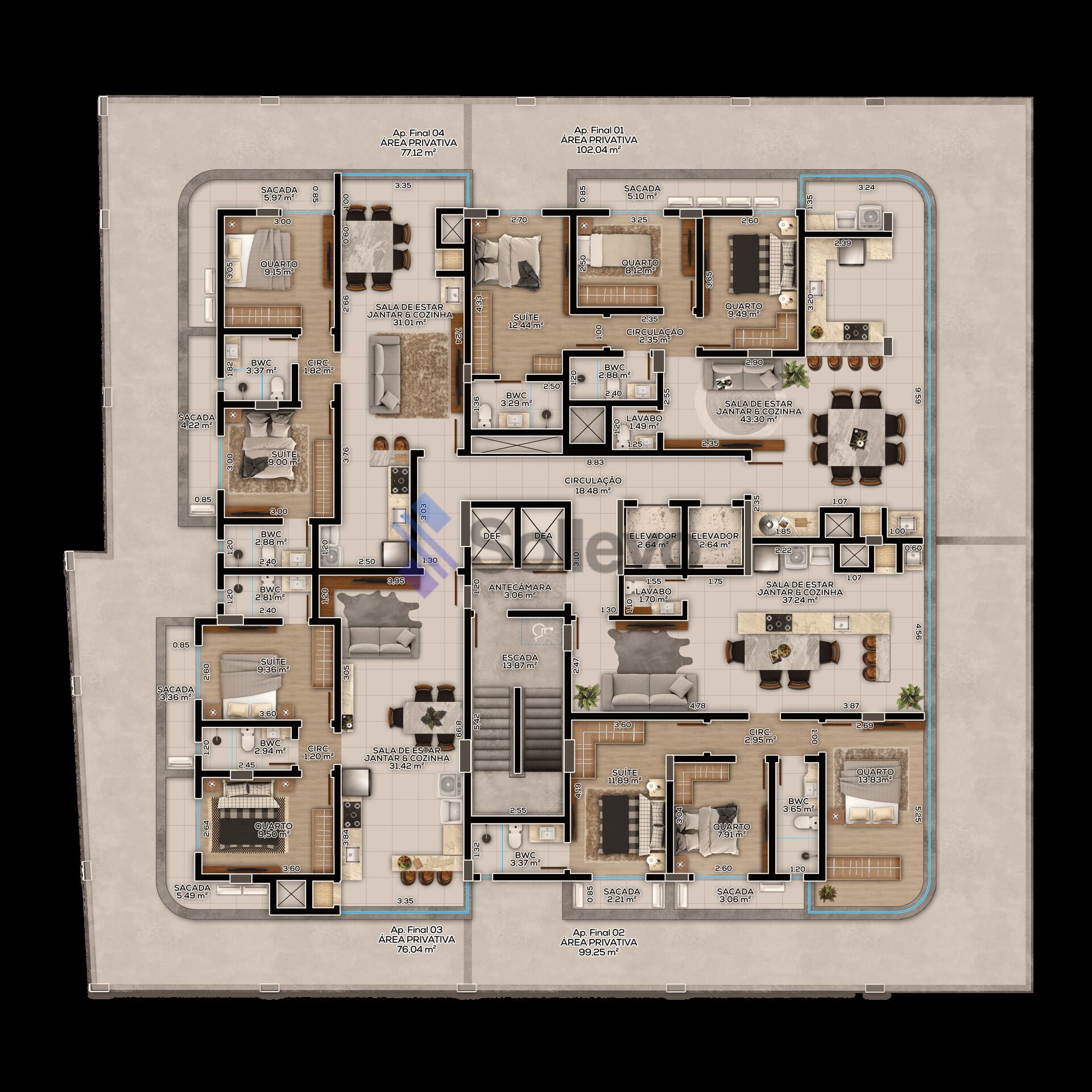 Apartamento à venda com 2 quartos, 76m² - Foto 19