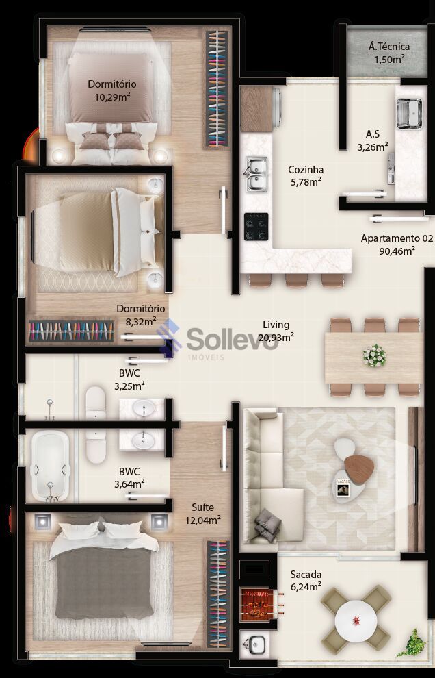 Apartamento à venda com 3 quartos, 90m² - Foto 16