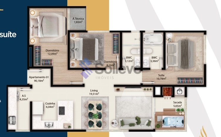 Apartamento à venda com 3 quartos, 90m² - Foto 13