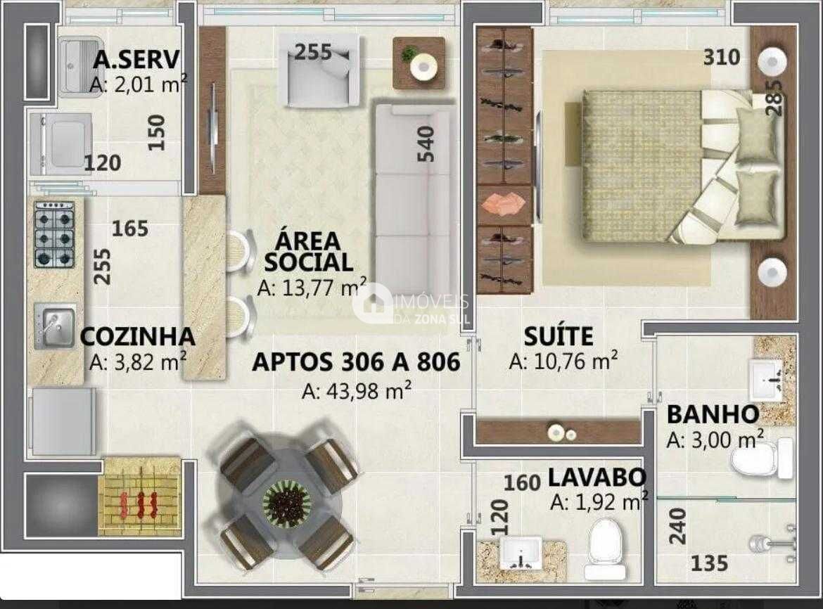 Apartamento, 1 quarto, 44 m² - Foto 12